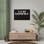 I Eat Asphalt Poster — Black Minimal Motorcycle/Biker Wall Art