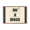 "I’m a Mess" Woven Throw Blanket – Funny Self-Care Cozy Décor
