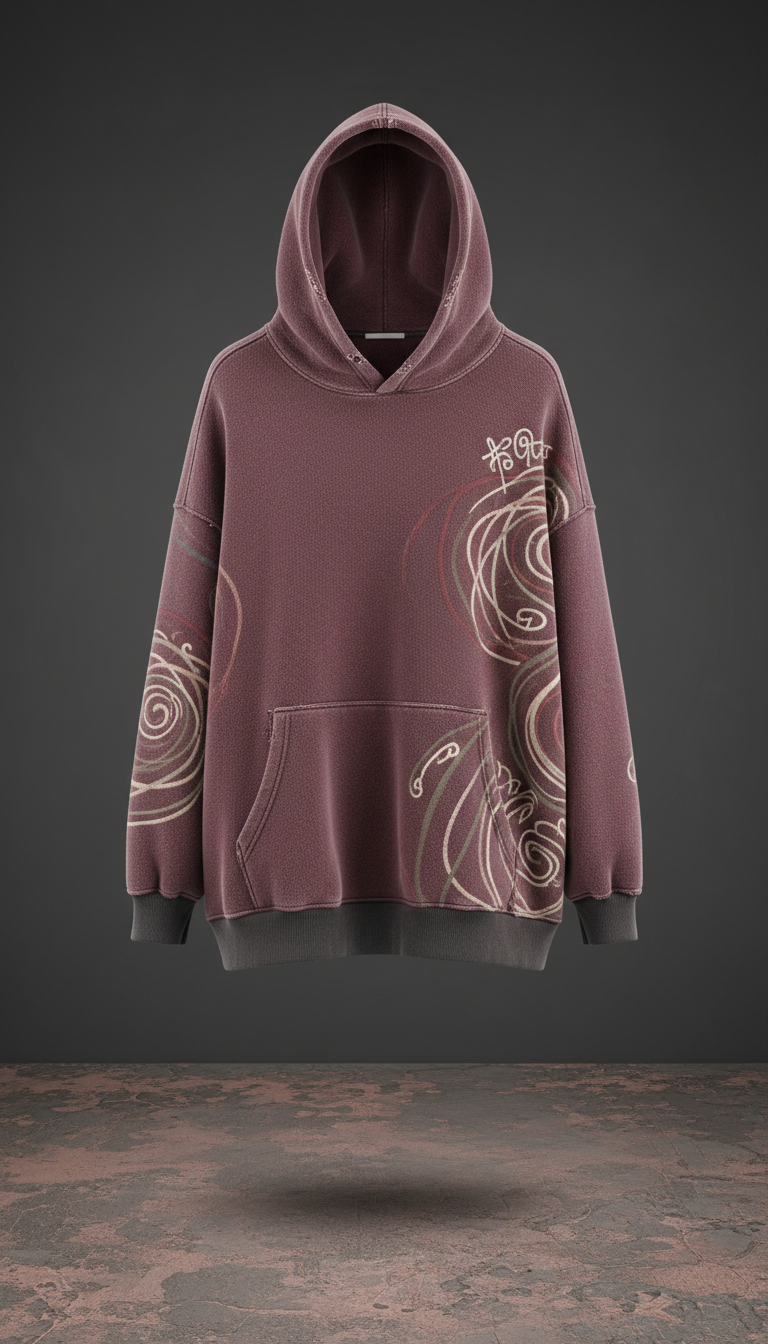 Distressed Pink Letter Hoodie