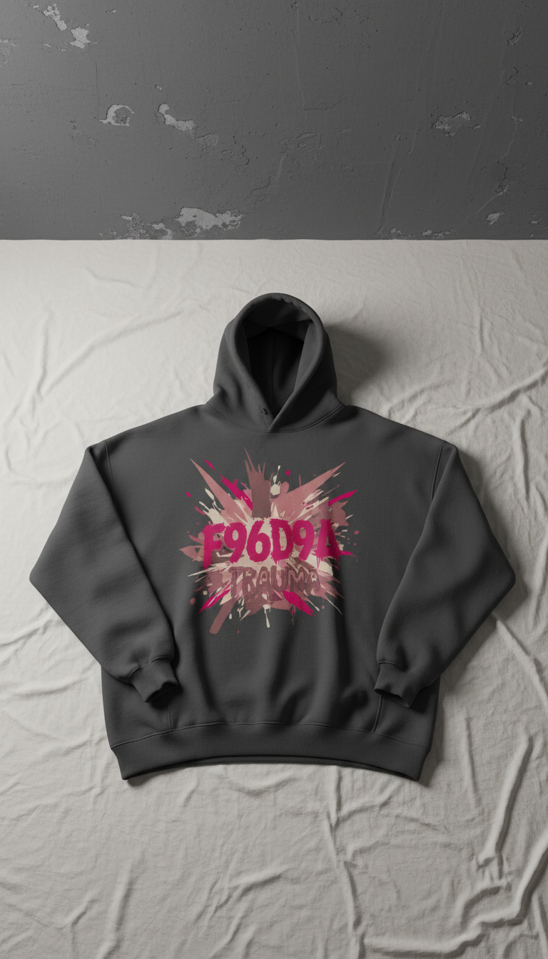 Oversized Black Grunge Hoodie