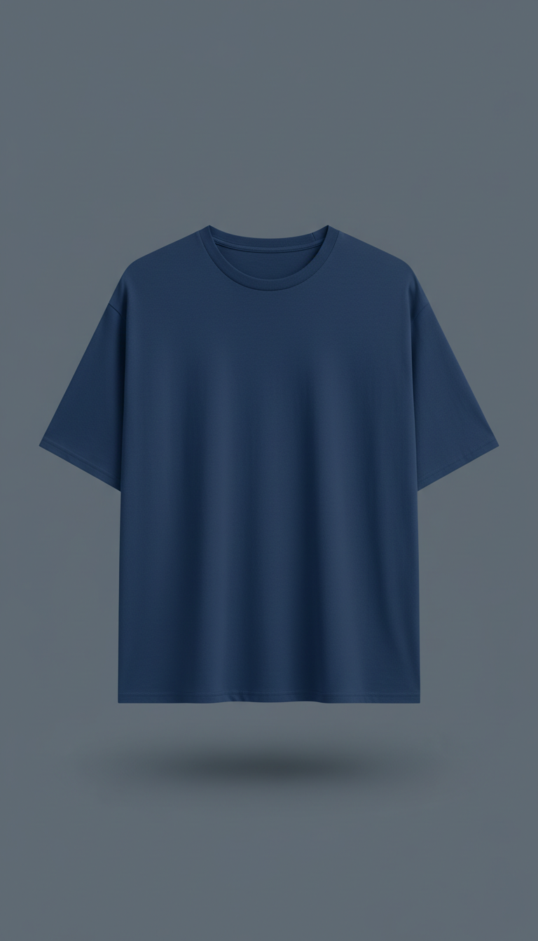Relaxed Fit Cotton Tee—Electric Blue